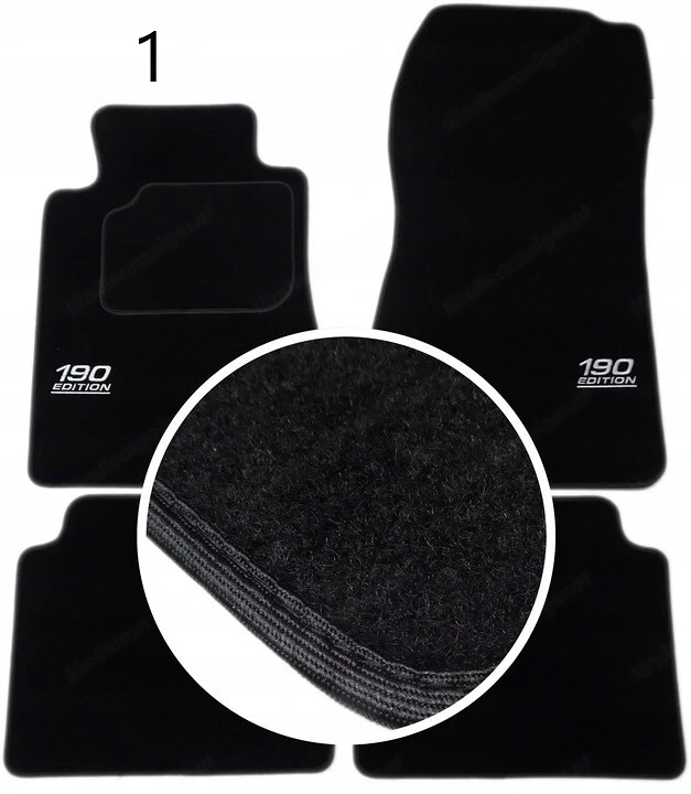 Handmade Premium Fussmatten Velour SET FARBWAHL fuer MERCEDES 190 W201 STICKEREI