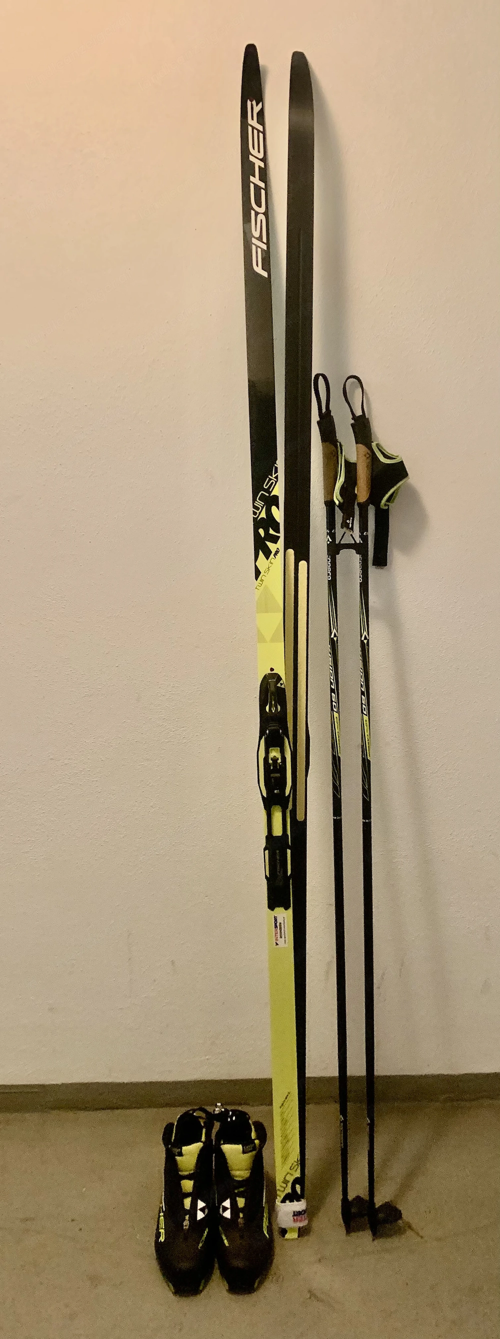 Langlaufset Fischer Schuhe , Stöcke, Ski 1x verwendet