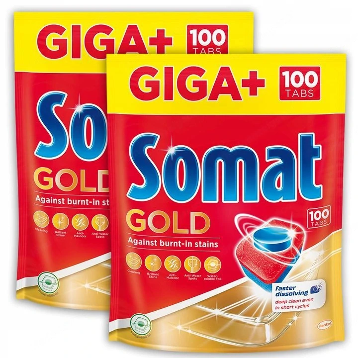 Somat Gold Tabs mit Tiefenreinigung Sparpack 2x100 Tabs XXL Pack