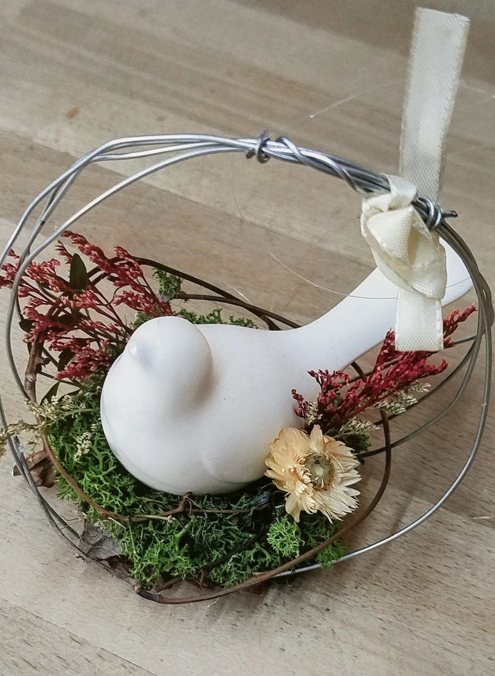 Deko Drahtgestell.mit Vogel 