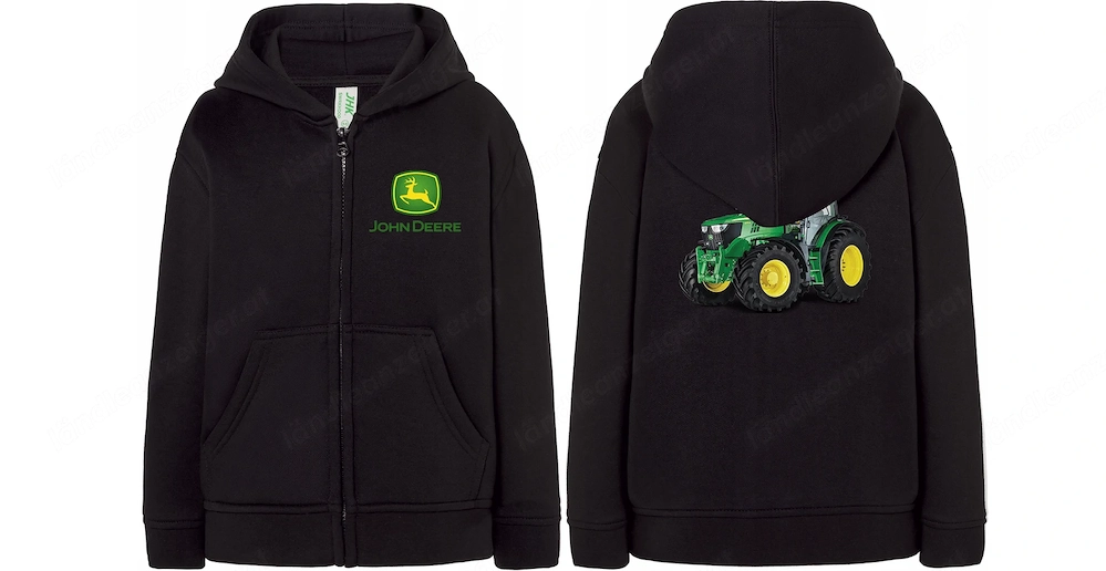 KINDER JOHN DEERE PREMIUM Kapuzenjacke Sweatjacke Jacke mit Rueckendruck Groessenwahl Farbwahl