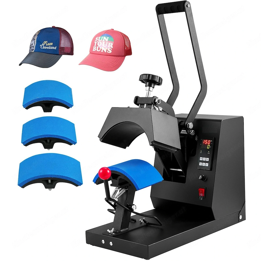 Artikel: Digital Premium Cap Heat Press Transfer Press 21.5x10cm 4 Heating Pads Sublimation Transfer