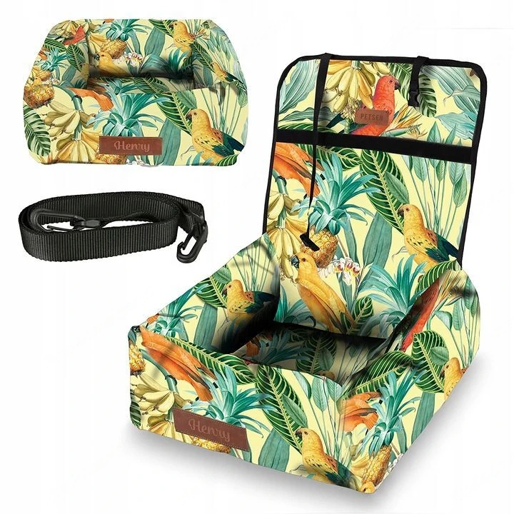 Hundesitz Hundebett Transportbett 2in1 Autositz GRAVUR mit Namensschild