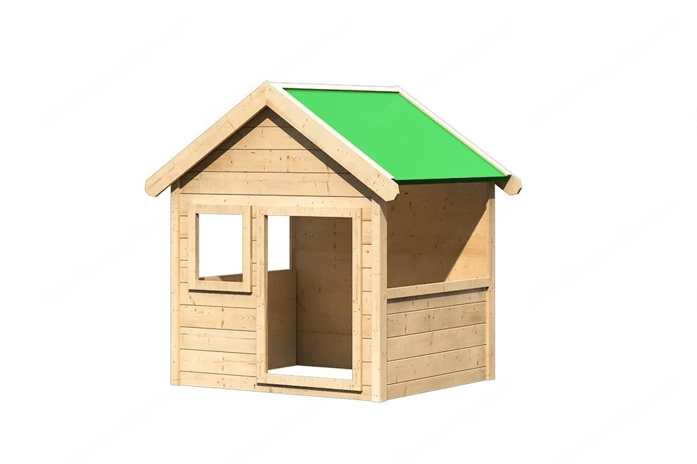 Artikel: Children's playhouse wooden playhouse natural complete set Hochwertiger Artikel aus unserem