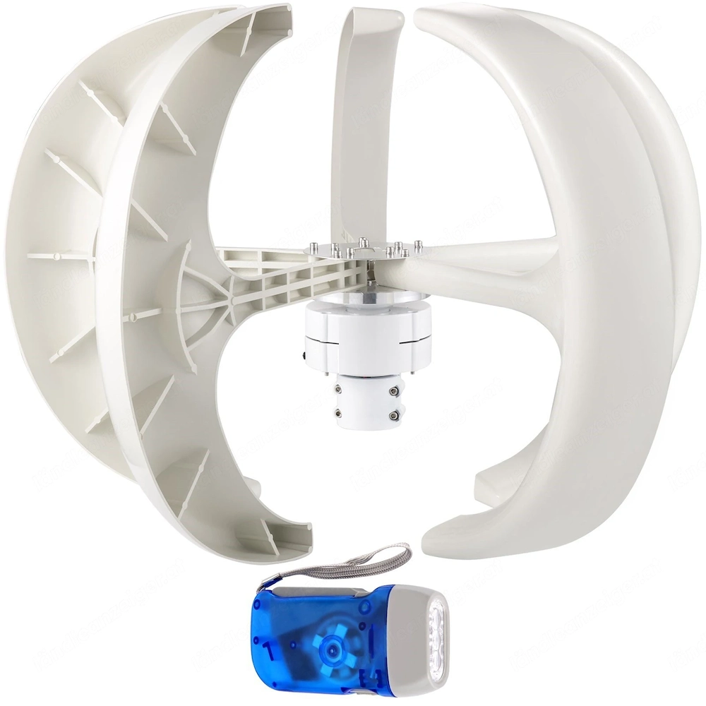 Artikel: Wind Power Turbine Generator Pinwheel Vertical Axis 600W 5 Nylon Blades 12V Hochwertiger Ar
