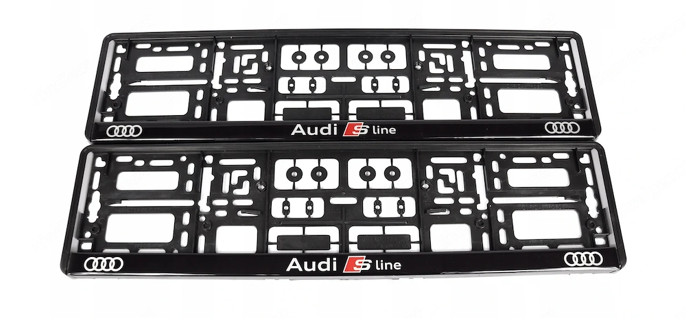 2x ORIGINAL Kennzeichenhalter fuer Audi S Line UV Druck witterungsbestaendig Sline