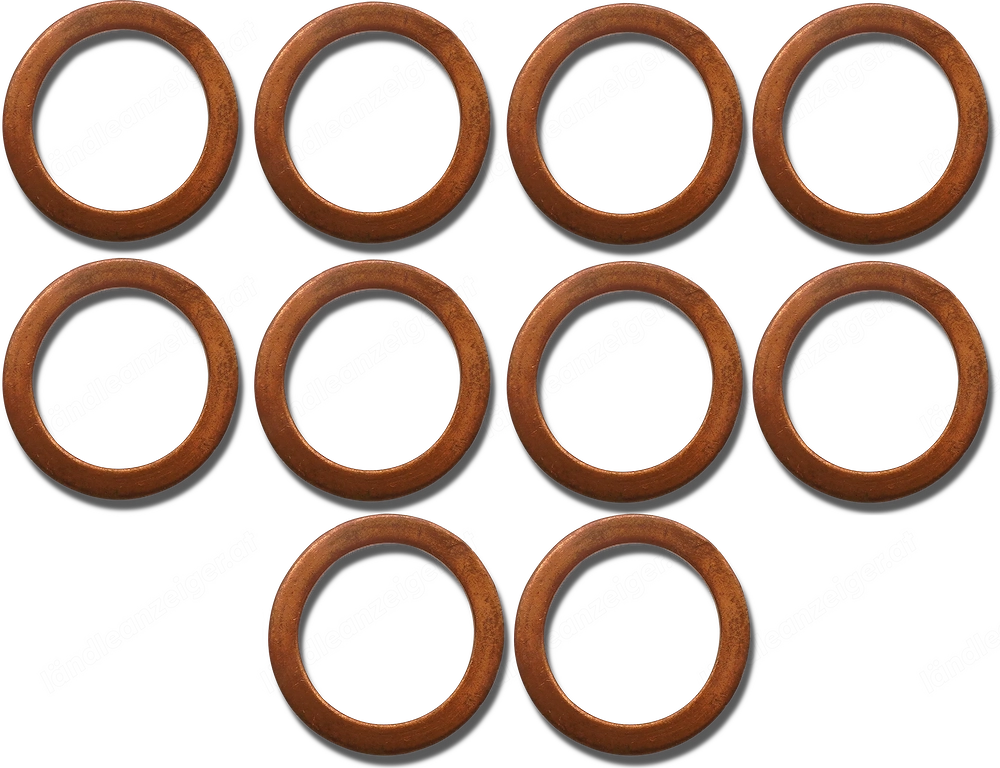 Artikel: 10x COPPER WASHER sealing ring CU 17x23x1.5 THREAD 3 8'' Hochwertiger Artikel aus unserem O