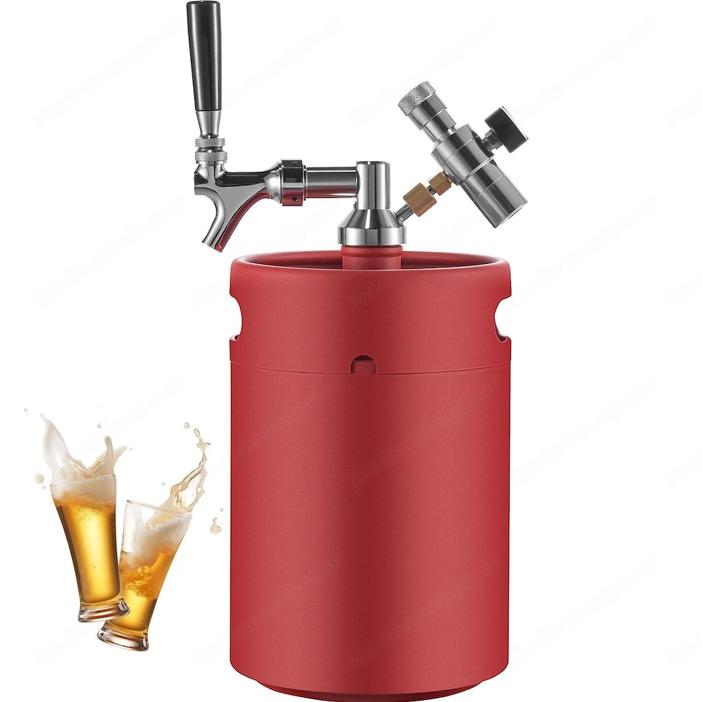 Set 5L Bierzapfanlage mit Druckregler Manometer Edelstahl
