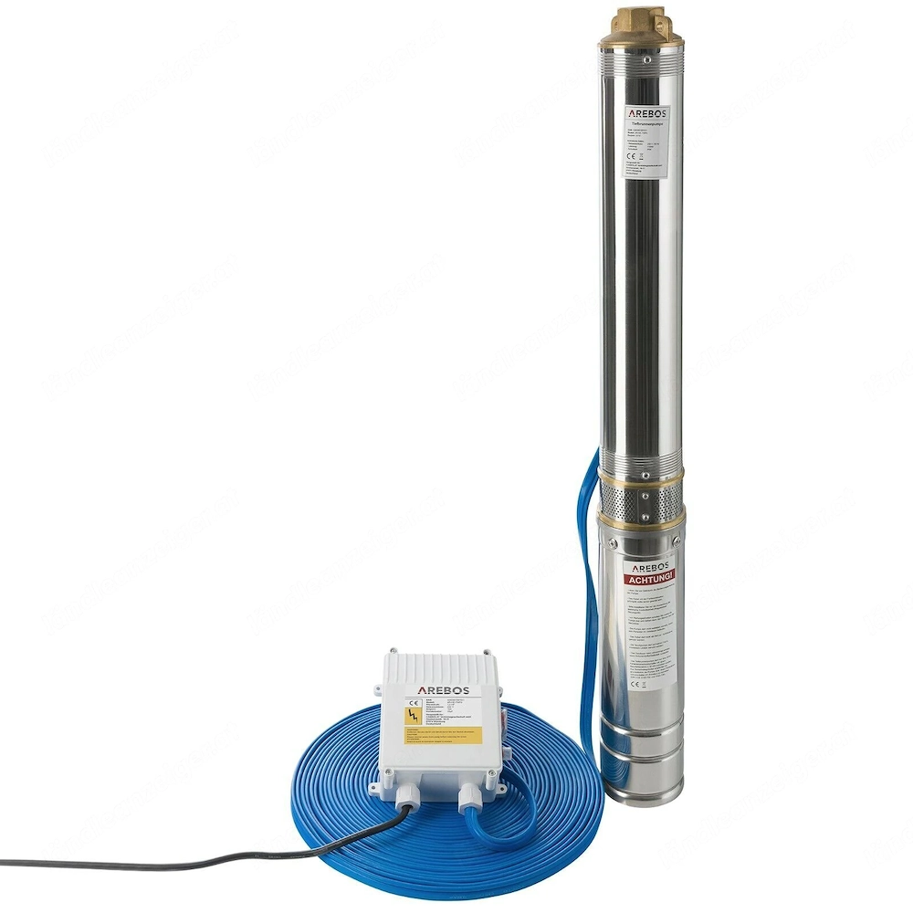 Tiefbrunnenpumpe Brunnenpumpe Tauchpumpe Gartenpumpe Wasserpumpe 4 Zoll mit Schaltbox