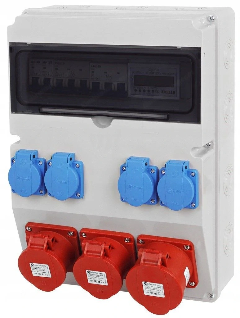 Elektro Wandverteiler 2x 16A 1x 32A 4x230V komplett Set Baustromverteiler mit Digital Zaehler