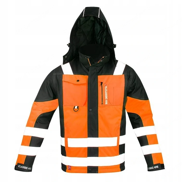 Premium Edition warme Arbeitsjacke mit Reflektoren und Kapuze REFLEKTIEREND