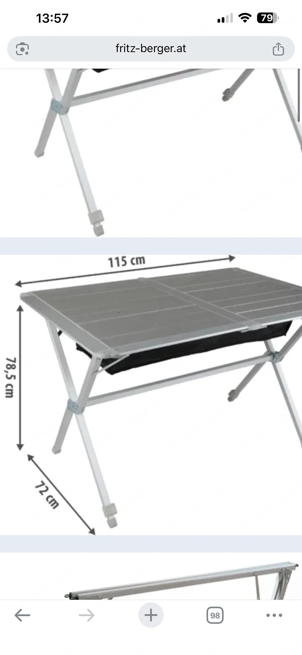 Berger Alu Rolltisch, Campingtisch