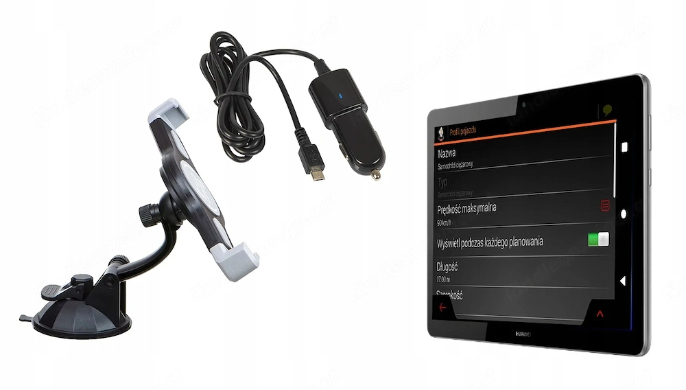 Navigation fuer LKW Bus PKW Camper iGO ANDROID mit Samsung Tablet mit Halter und Ladegeraet