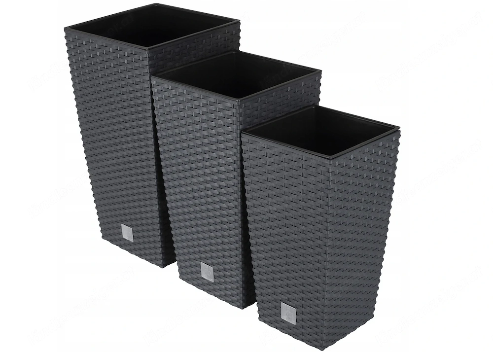Artikel: ANGEBOT Rattan Blumentopf Blumenkasten Blumenkuebel im 3er Set FARBWAHL Hochwertiger Artike