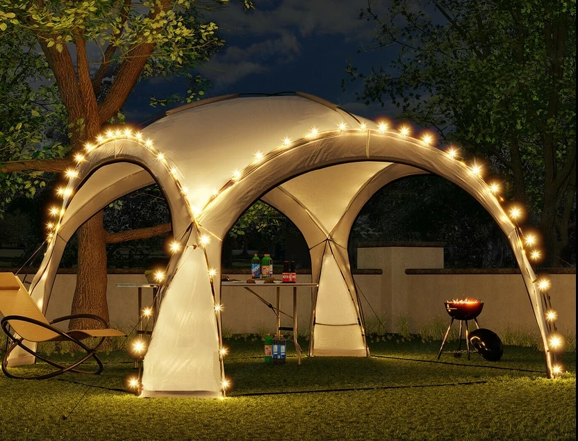 Artikel: Solar LED Event Pavillon Partyzelt Garten Gartenzelt Camping Pavilion FARBWAHL Hochwertiger