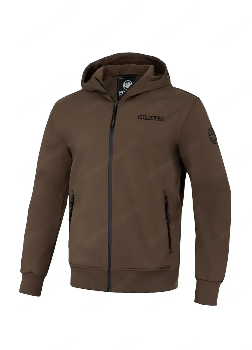 PIT BULL WEST COAST UEbergangsjacke Fruehlingsjacke Softshell fuer Herren Dunkelbraun