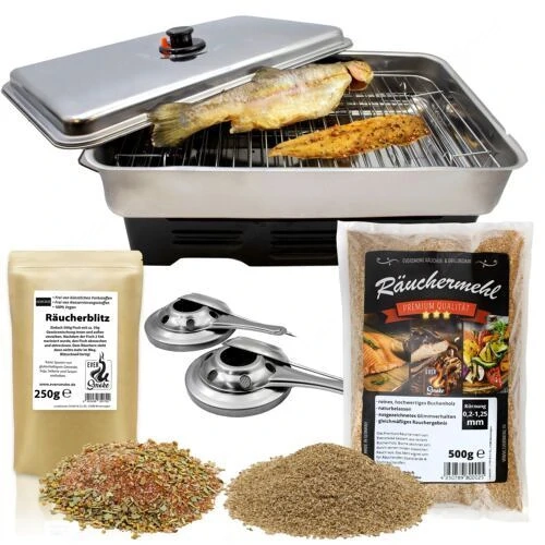 Artikel: Table smoker starter smoking set + spirit burner + smoking flour Hochwertiger Artikel aus u