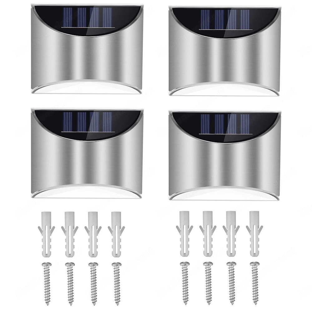 4x Solarleuchte Solarlampe Aussen Garten Wandlampe Strahler Haus