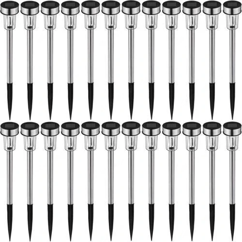 24x Solarleuchte Solarlampe Aussen Garten Strahler Haus Solar Leuchten Edelstahl Solarlampe Gartenle