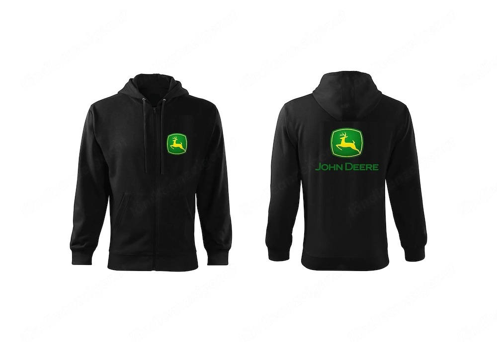 JOHN DEERE Sweatshirt mit Kapuze Reissverschluss Arbeitsjacke Jacke Herren Groessenwahl Farbwahl