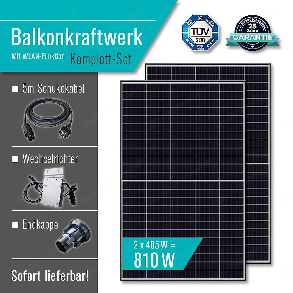 Artikel: Balcony power plant 810 W   600 W photovoltaic solar system ready to plug in Hochwertiger A
