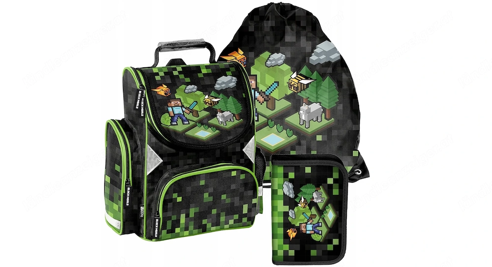 Artikel: School bag backpack knapsack school bag Minecraft Hochwertiger Artikel aus unserem Online-S