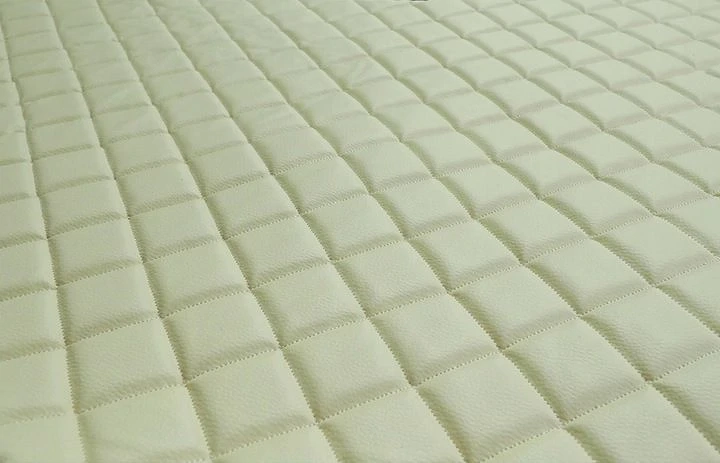 Artikel: polsterstoff aus oeko leder gestepptes material 10 mm hell beige hochwertiger artikel aus u
