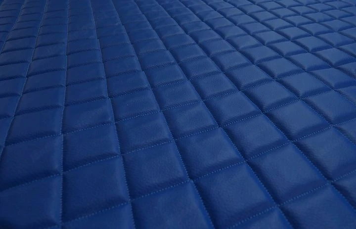 Artikel: polsterstoff aus oeko leder gestepptes material 10 mm blau hochwertiger artikel aus unserem