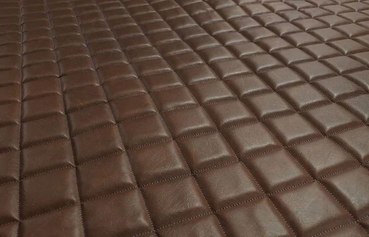 Artikel: polsterstoff aus oeko leder gestepptes material 10 mm hellbraun hochwertiger artikel aus un