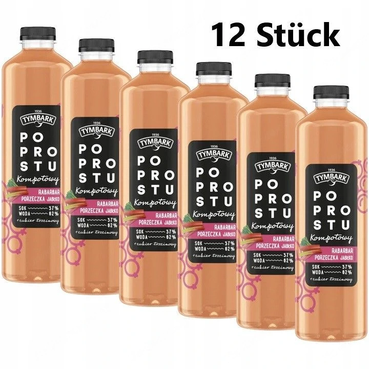 Artikel: 12 x 1.25l Tymbark Simply Rhubarb Currant - rhubarb drink Hochwertiger Artikel aus unserem 