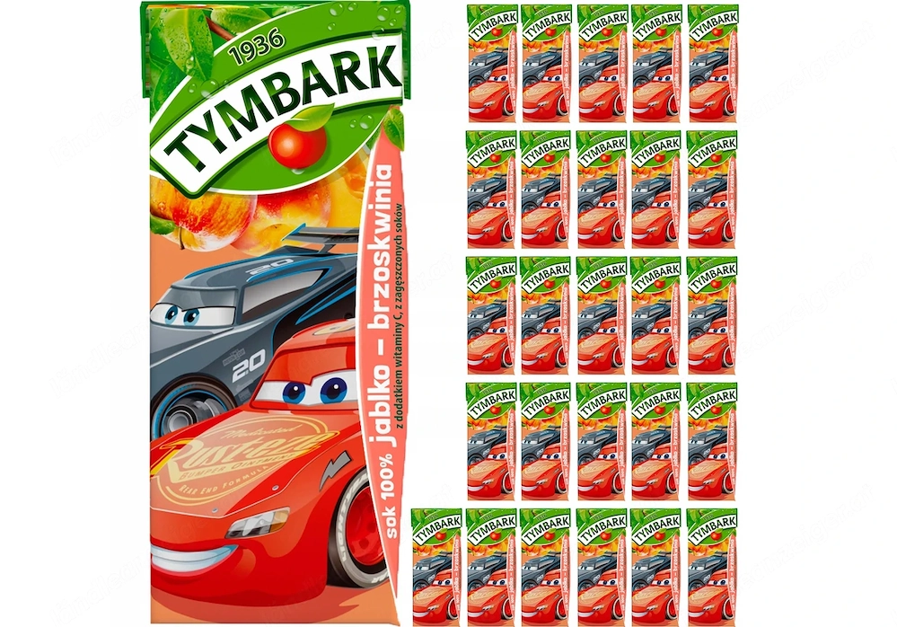 27 x Tymbark Saft 100 Apfel Pfirsich fuer Kinder 27x200ml