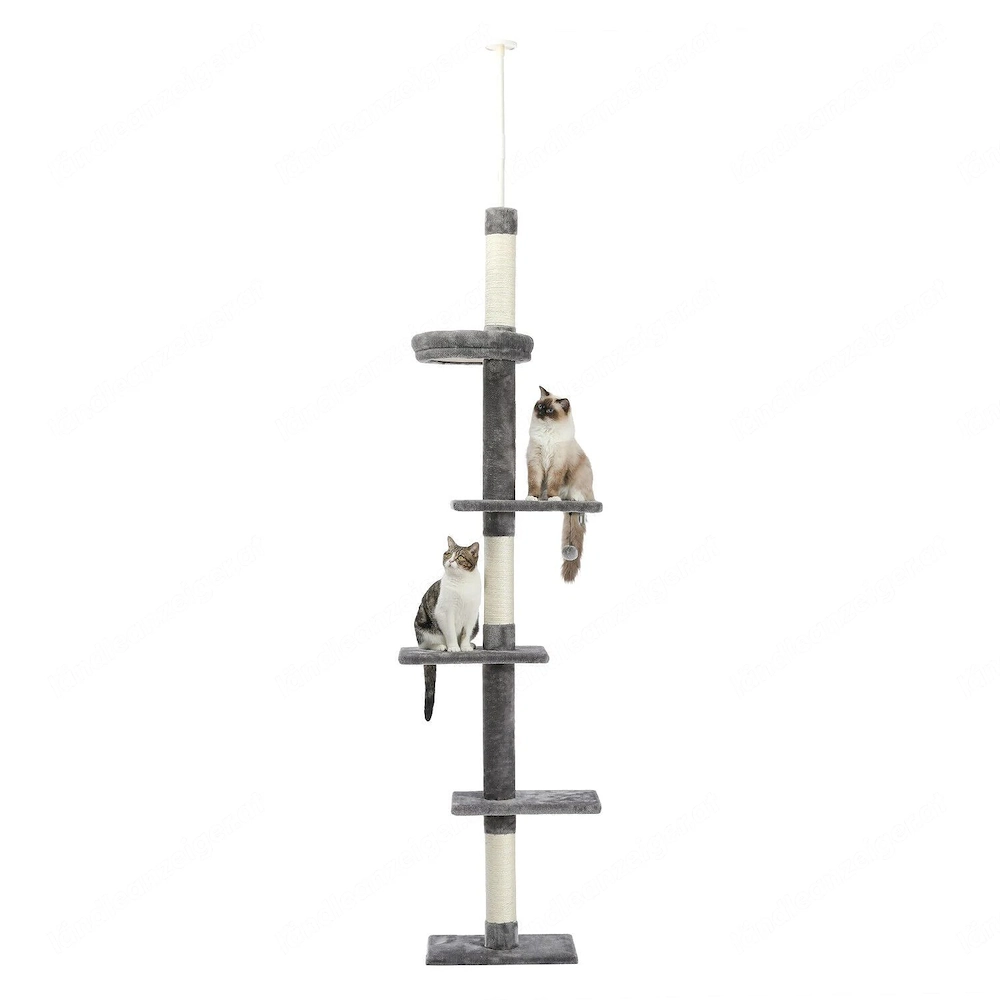 Artikel: Ceiling-high cat scratching post climbing tower cat tree XXXL tower 228-274 cm grey Hochwer