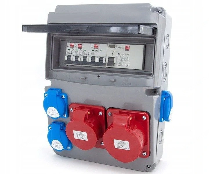 Artikel: Electric wall distributor 4 x 230 V 16A   1 x 16A 5P   1 x 32A 5P complete set of construct