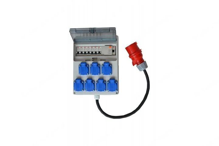 Artikel: Electric wall distributor 7 x 230 V 16A complete set of construction power distributor BUIL