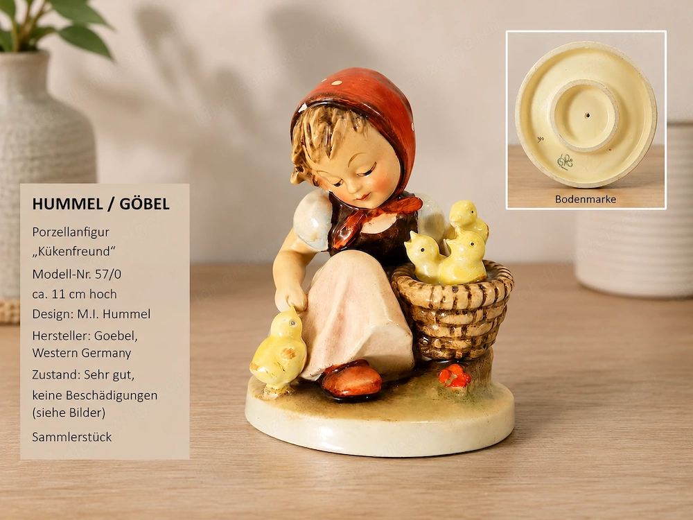 Hummel Goebel Porzellanfigur Mädchen mit Küken  