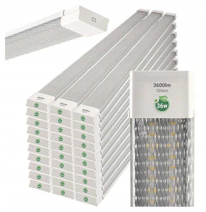 5x LED Panel Industrielampe Werkstattlampe Zimmerlampe 1200mm 36W