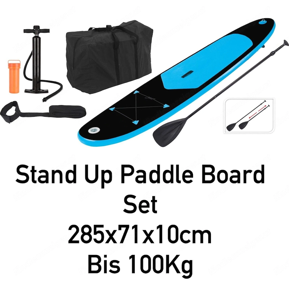 Artikel: Stand up board 285cm SUP complete set - blue black water sports Hochwertiger Artikel aus un