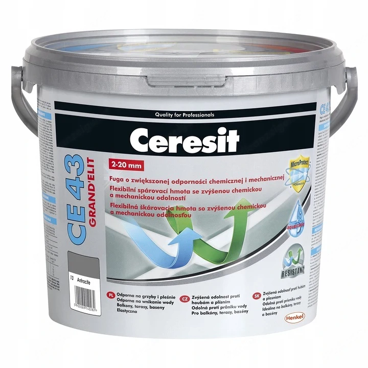 Ceresit CE 43 ANTRACITE Fugenmoertel fuer Balkone und Terrassen 5 kg