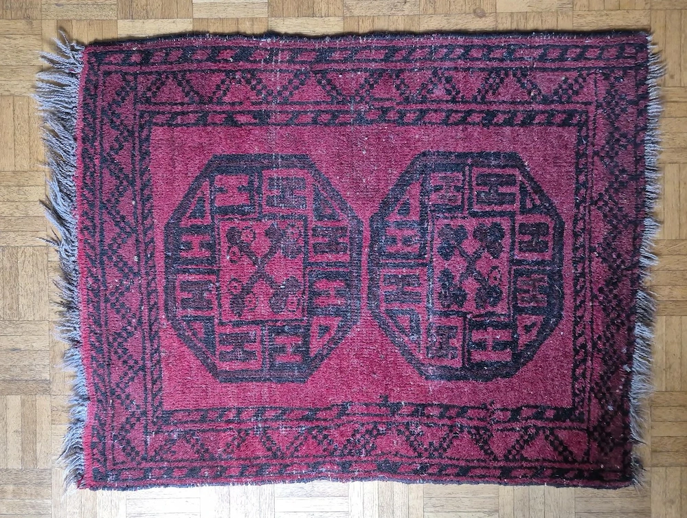 Schöner afghanischer Bochara   Belutsch Teppich   Handgeknüpft   90 x 72 cm