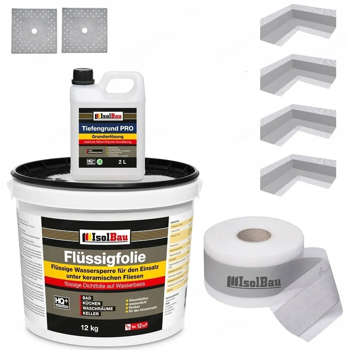 Artikel: IsolBau FLEXIBLE LIQUID FOIL BATHROOM INSULATION Bathroom sealing set 12kg Hochwertiger Art