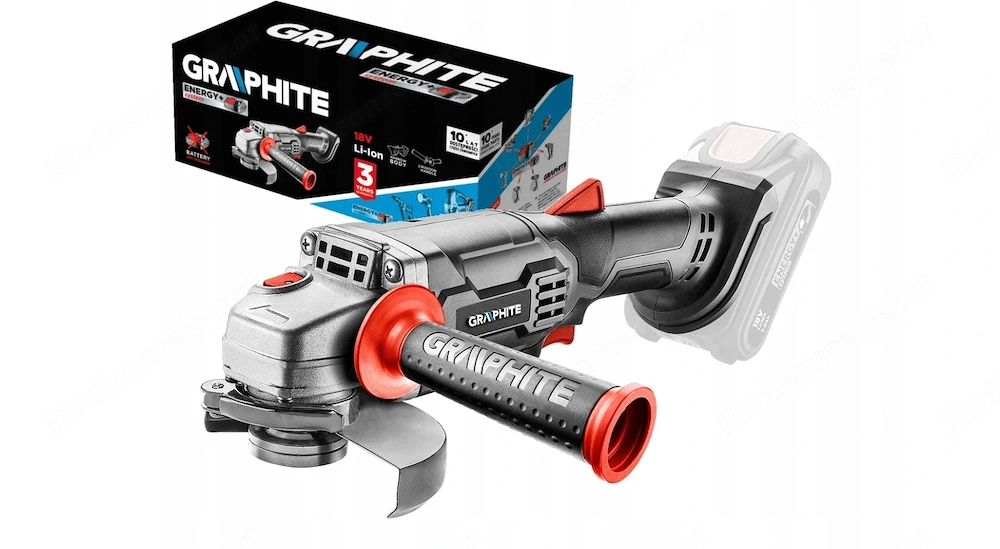 GRAPHITE-Winkelschleifer, kompatibel mit 18V Li-Ion GRAPHITE Energy + Akkus