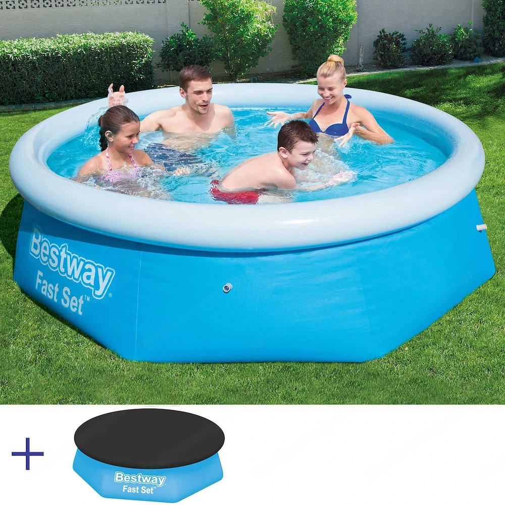 Set Pool Rundschwimmbecken mit Abdeckung 244x66cm