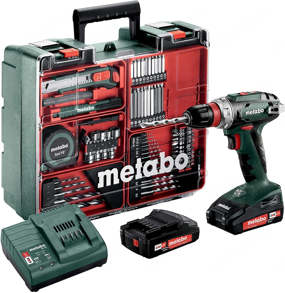 Metabo Akkuschrauber   Akku-Bohrschrauber Mobile Werkstatt Starterset im Kunststoffkoffer; mit 2 Li-