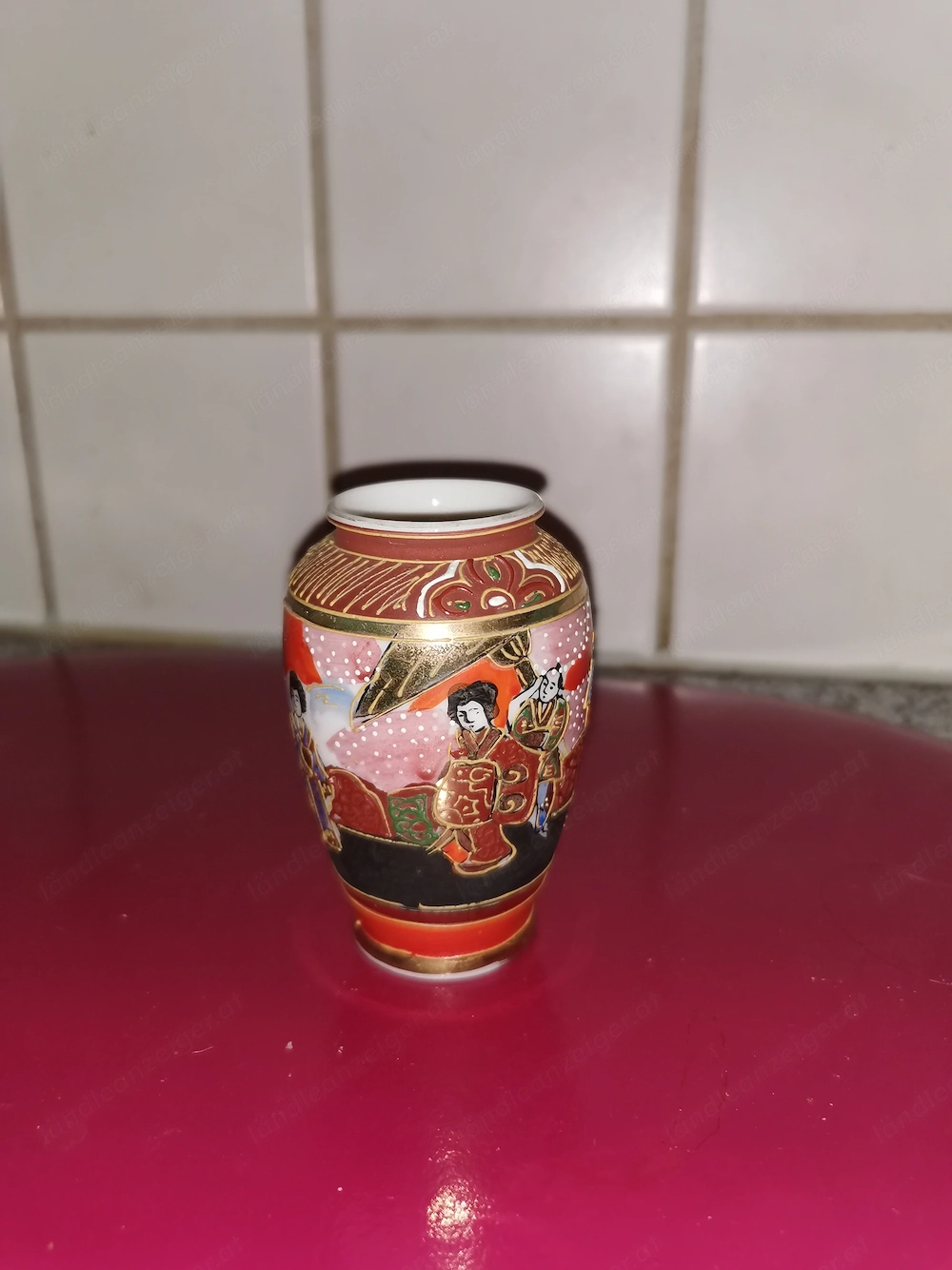 Vase Satsuma japanisch Porzellan H= 8 cm 