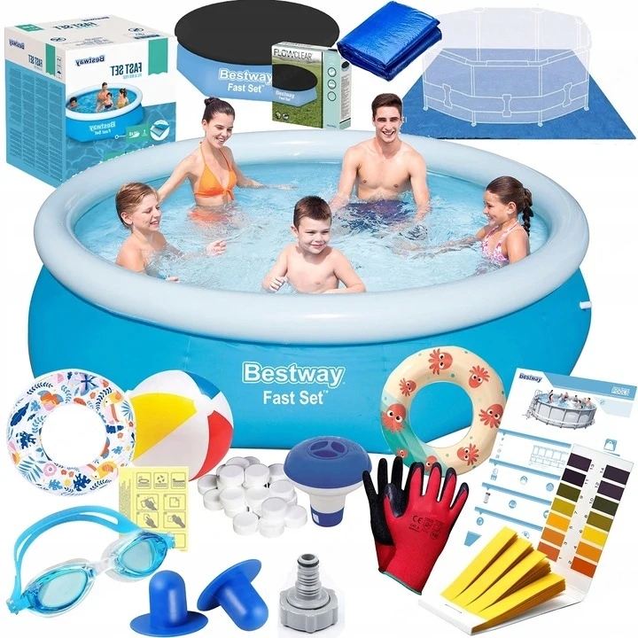 Artikel: %SALE% XXL starter set BestwayFast set pool 19-piece accessories outdoor garden bathing fun