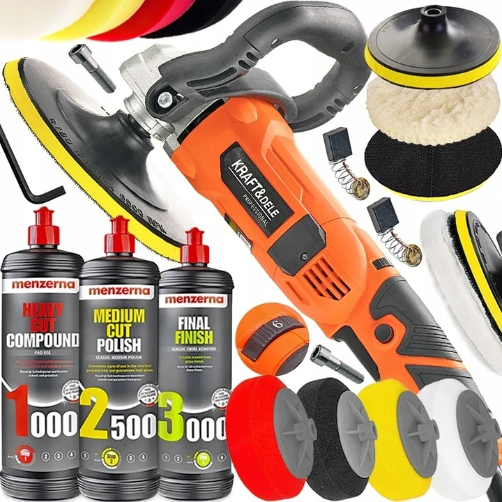 Artikel: XXL polishing machine polish car polishing machine complete set + 4x polishing plates + pol