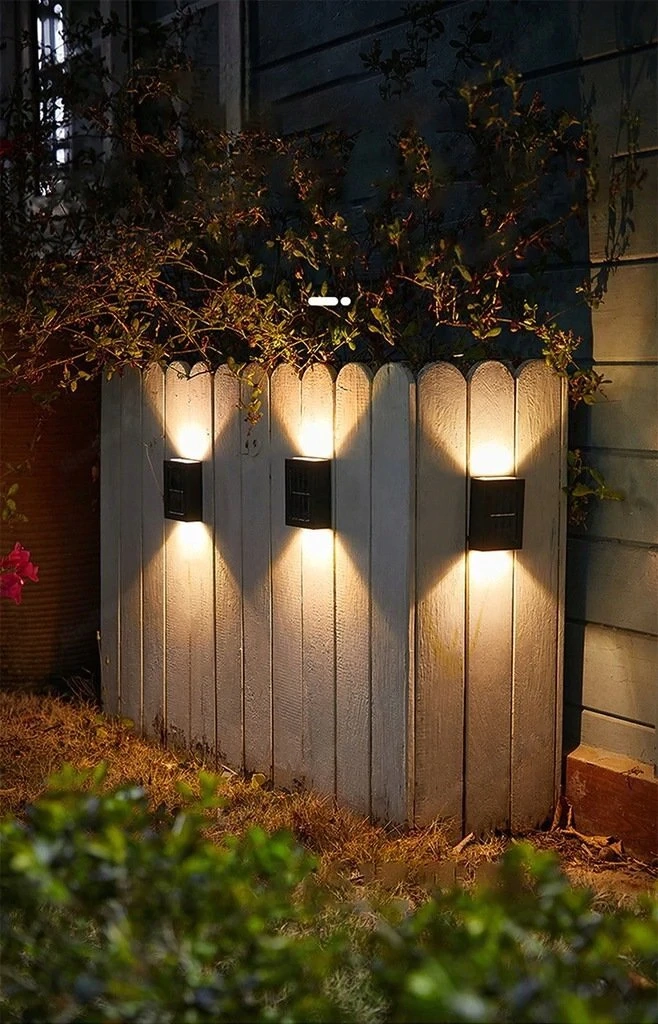 4x Solarleuchte Solarlampe Aussen Garten Wandlampe Strahler Haus