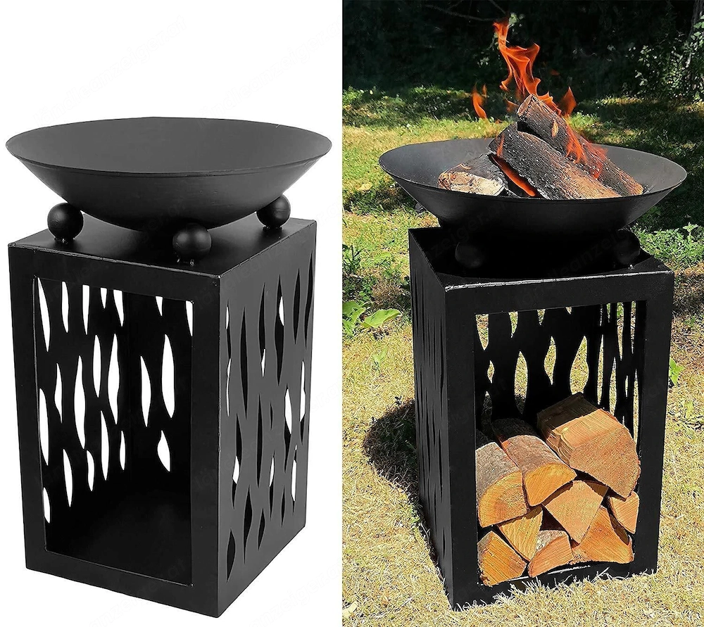 Artikel: Designer Feuerschale Deko Lagerfeuerschale Feuerstelle Garten Feuerkorb gross 80cm Hochwert