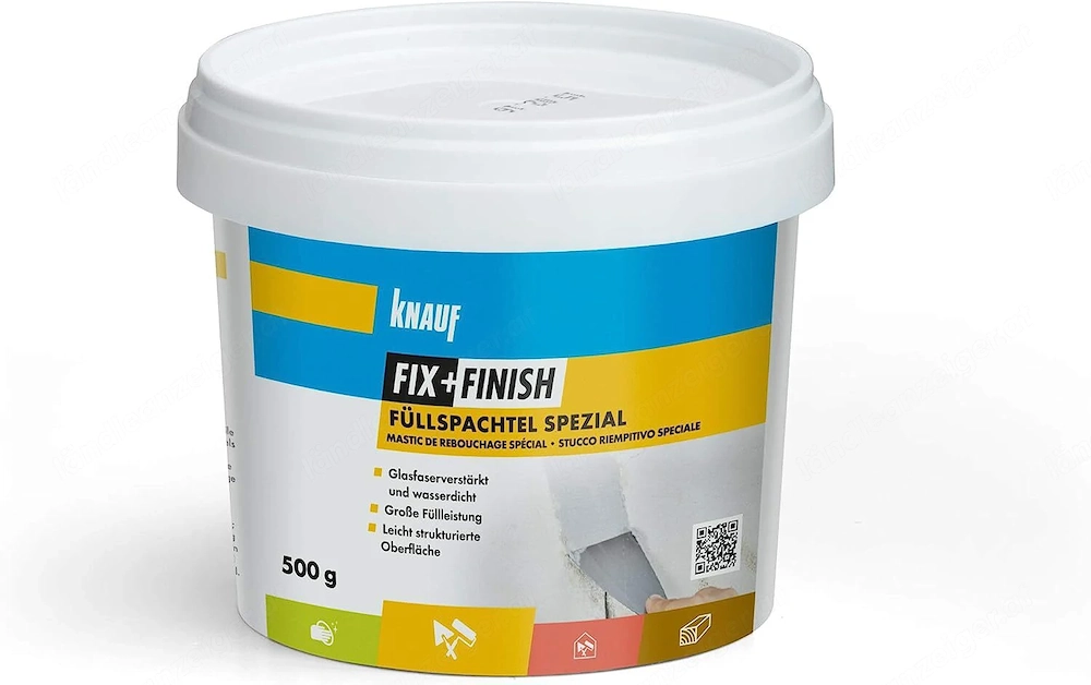 Knauf 593749 Fuellspachtel FIX Finish Spezial zum Fuellen von Spalten und Rissen mit maessigen Beweg