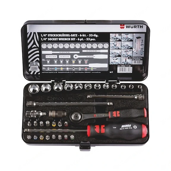 Artikel: W RTH WURTH 1 4 inch socket wrench assortment 6-point 33 pieces 09651132060 Hochwertiger Ar